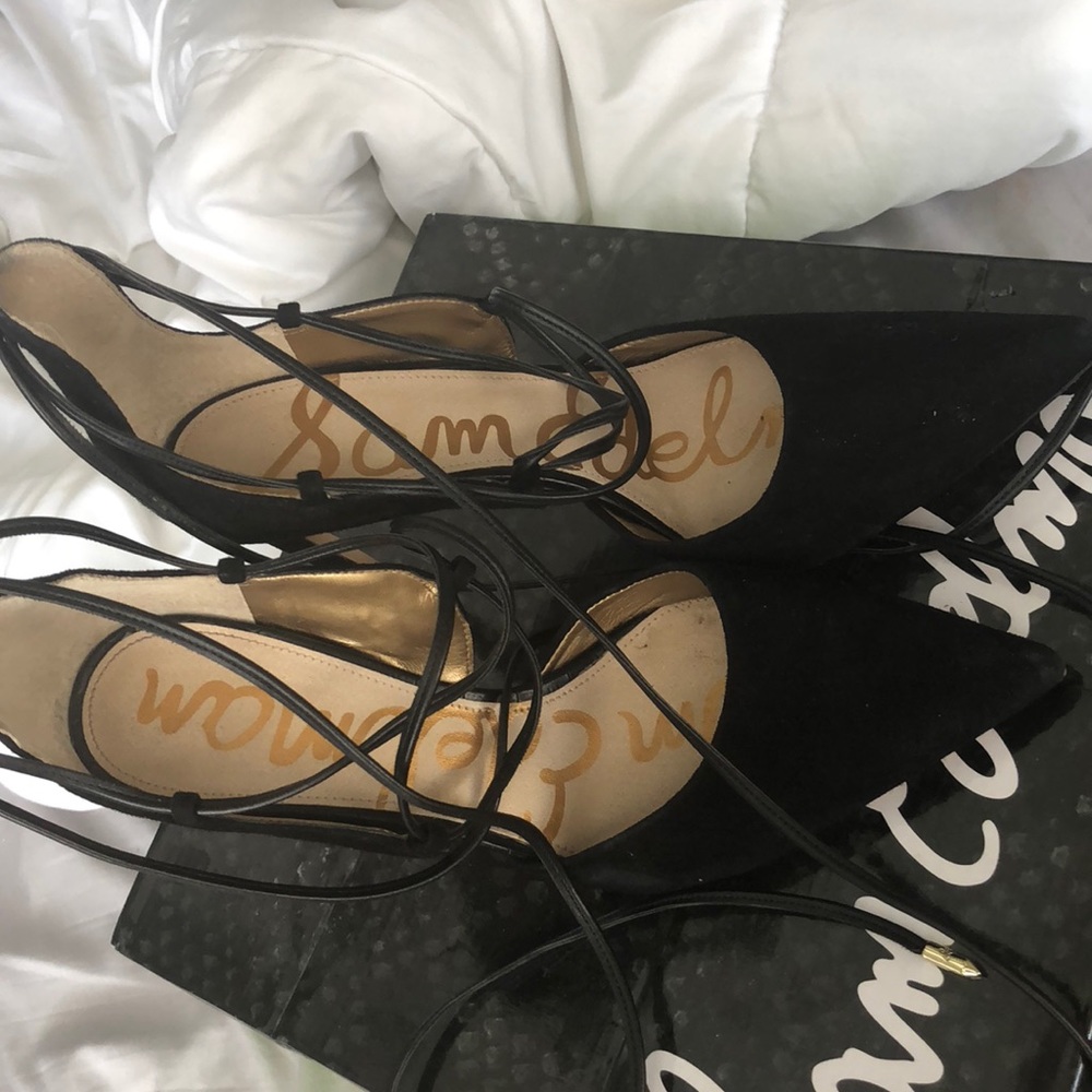 Sam Edelman lace up the leg pumps